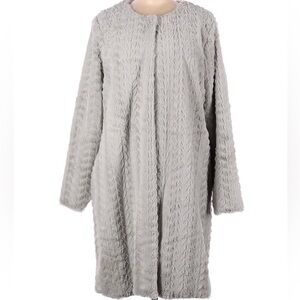 Fever Faux Fur‎ Gray Women's Coat Size Large